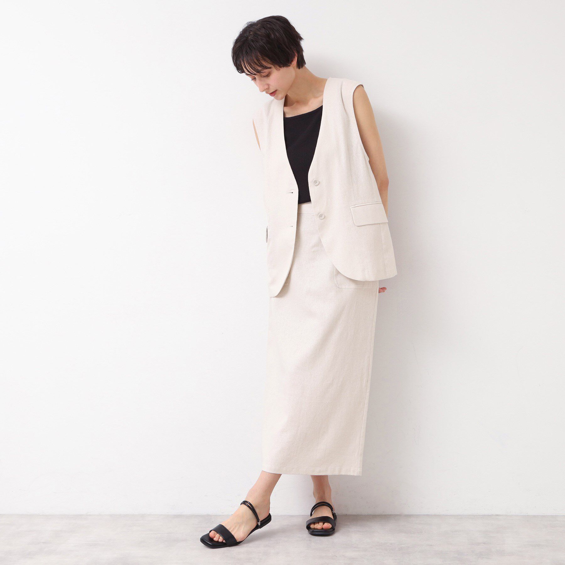 Dessin「【セットアップ可能・洗える】ボタン付きジレ」|ベスト・ジレ|