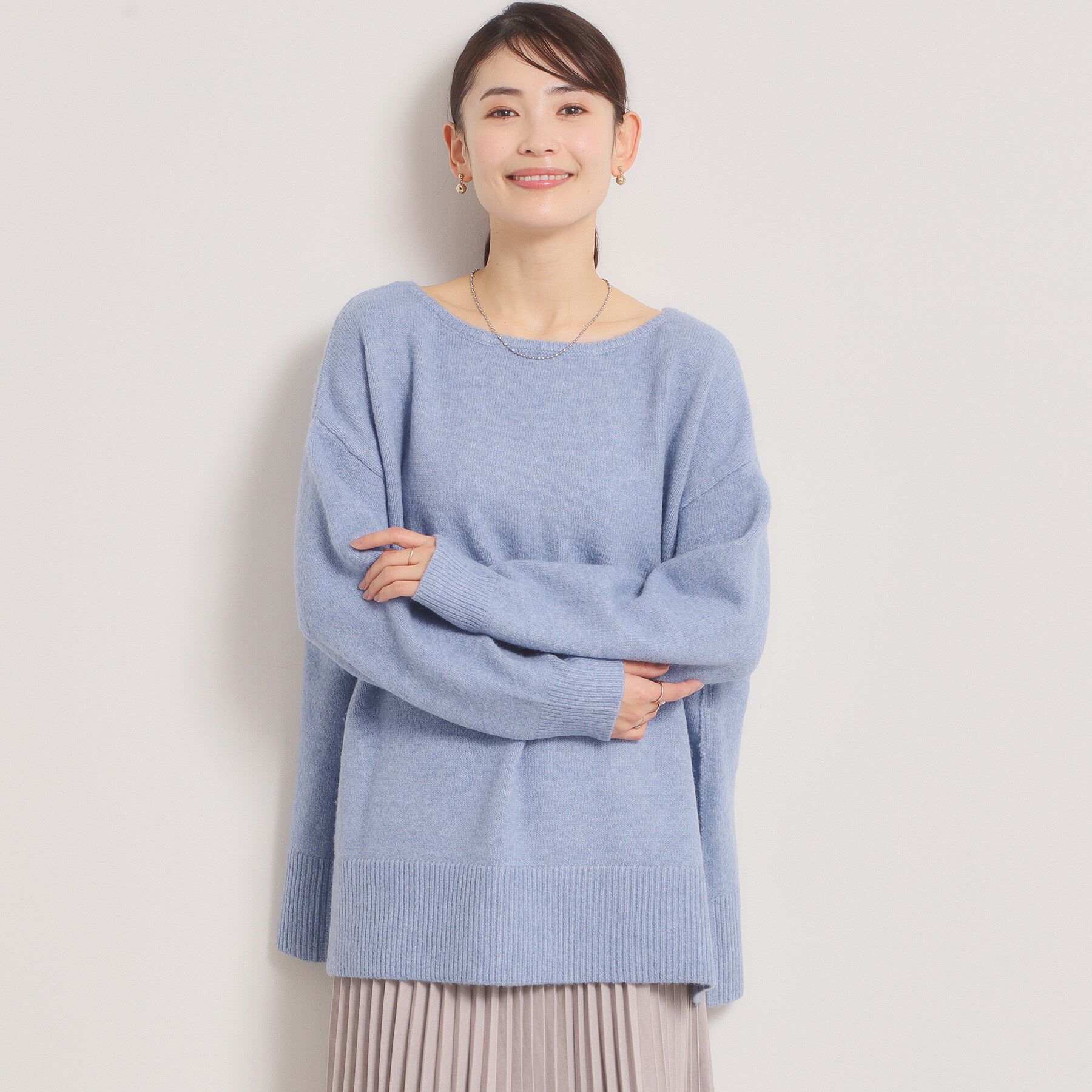 ITS&rsquo;DEMO「【手洗い可】ビッグシルエットニット」|ニット・セーター|ブルー(092)