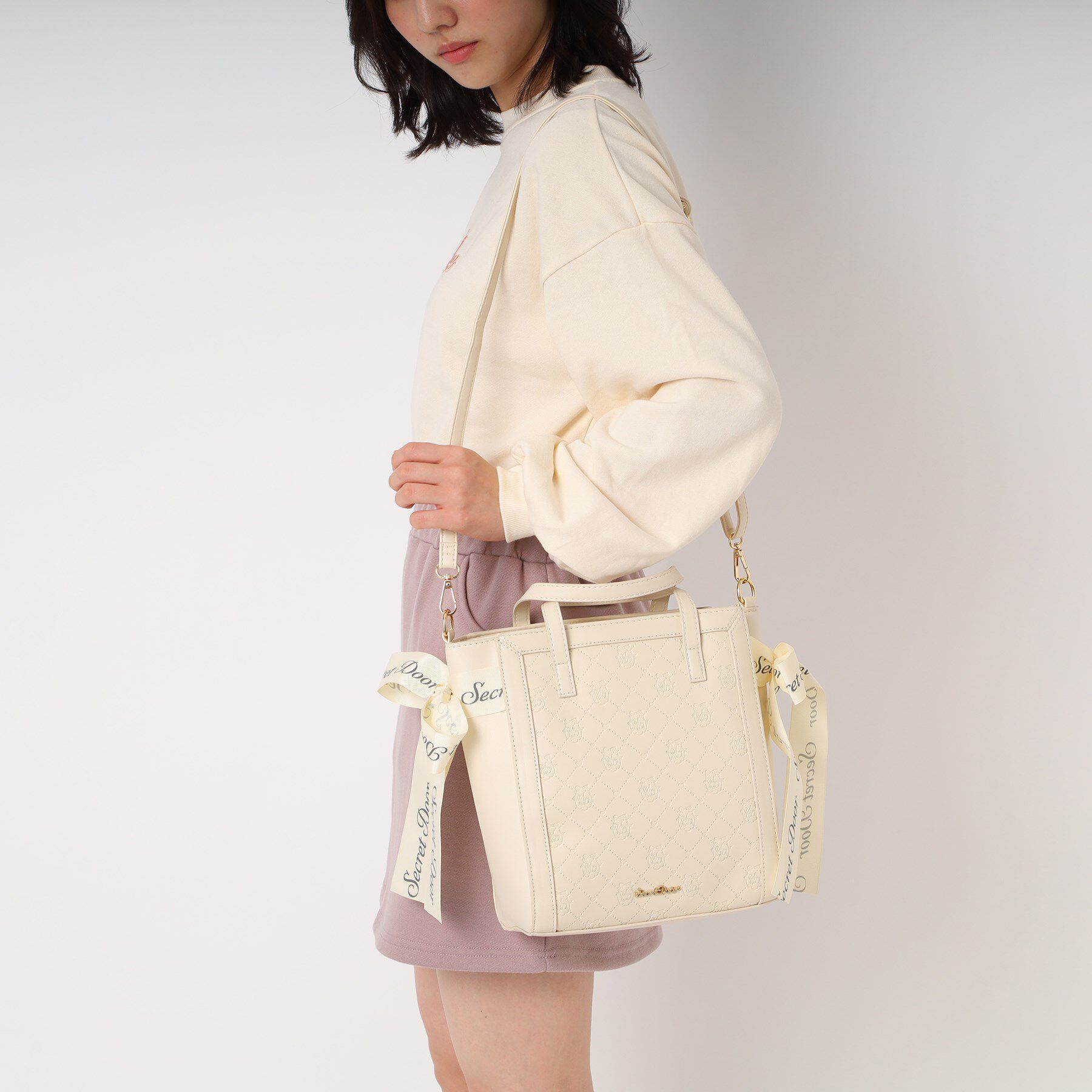 Ober Tashe「2WAY トートバッグ ショルダーバッグ スクエア リボン」|トートバッグ|