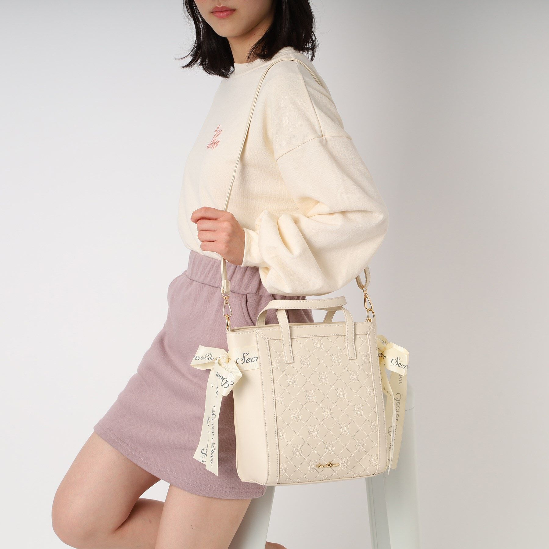 Ober Tashe「2WAY トートバッグ ショルダーバッグ スクエア リボン」|トートバッグ|