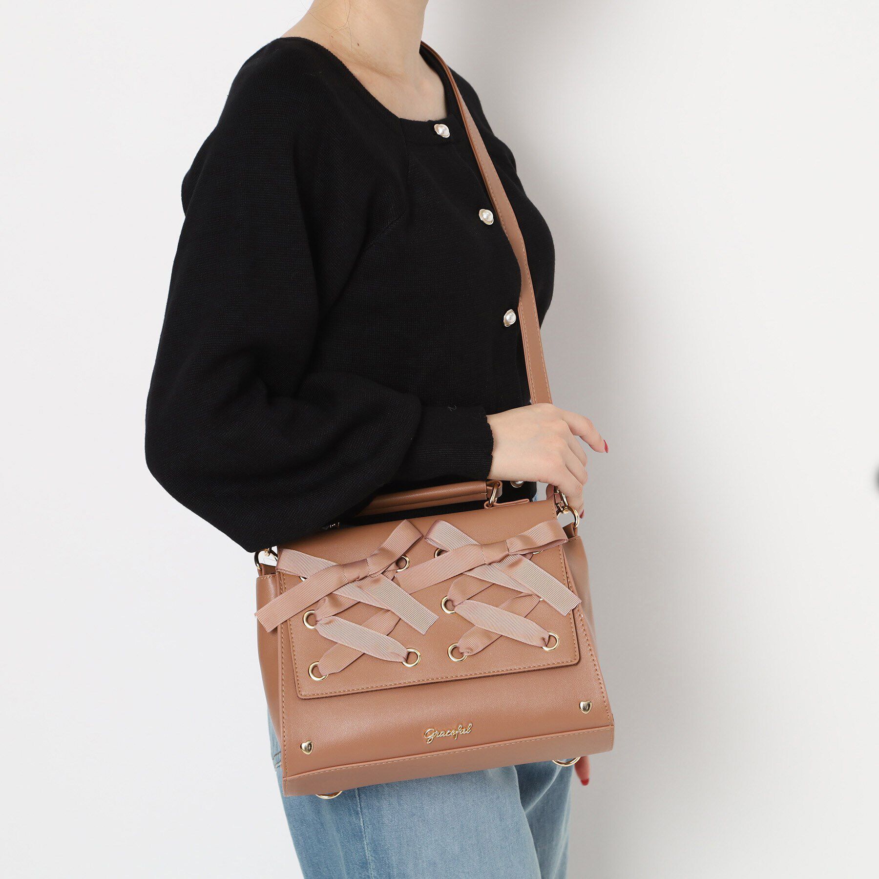 Ober Tashe「あみあげリボン3WAYサッチェルリュック」|リュック|