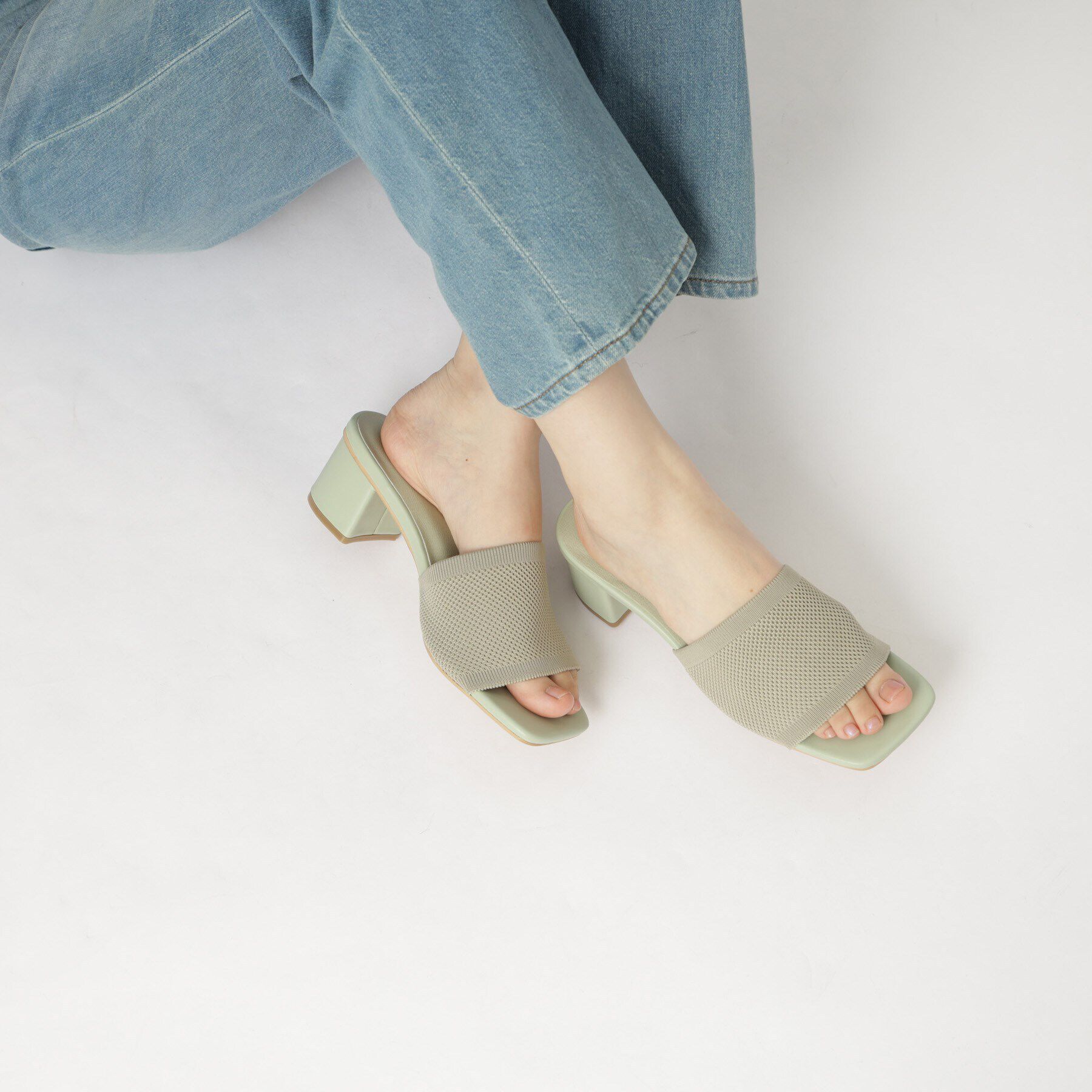 ESPERANZA「ニットアッパーミュールサンダル 24SS」|サンダル|