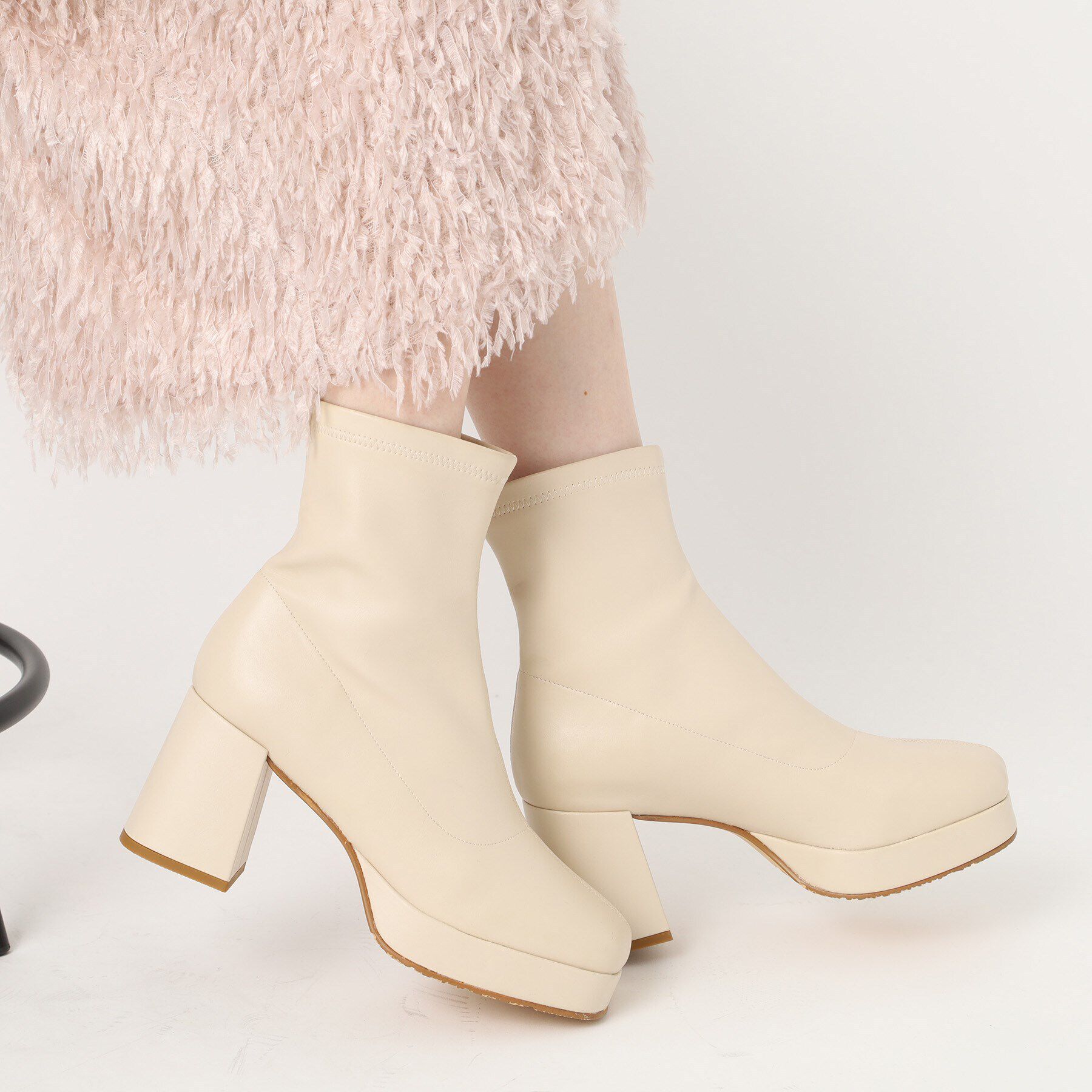 ESPERANZA「スクエアストレッチショートブーツ」|ショートブーツ|