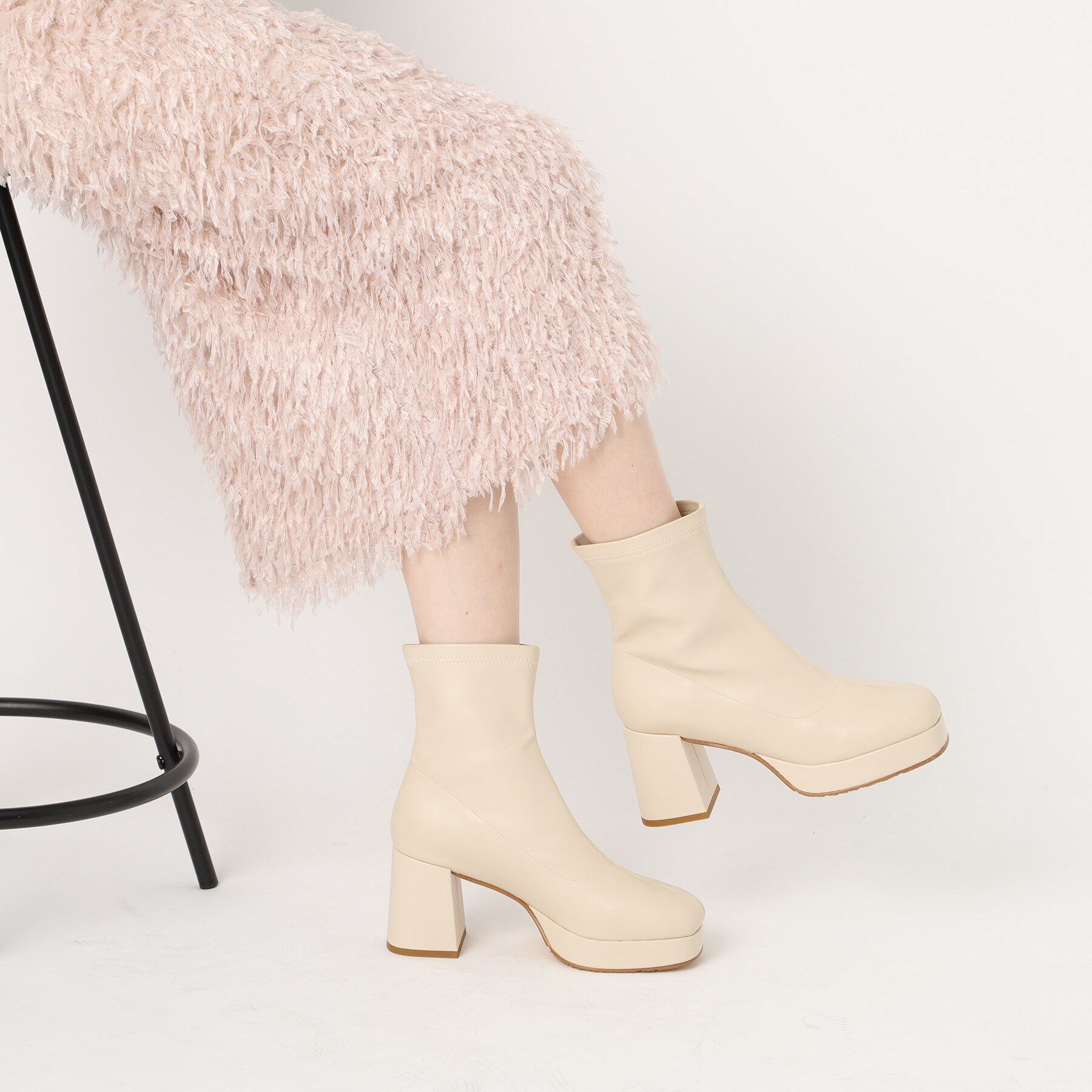 ESPERANZA「スクエアストレッチショートブーツ」|ショートブーツ|