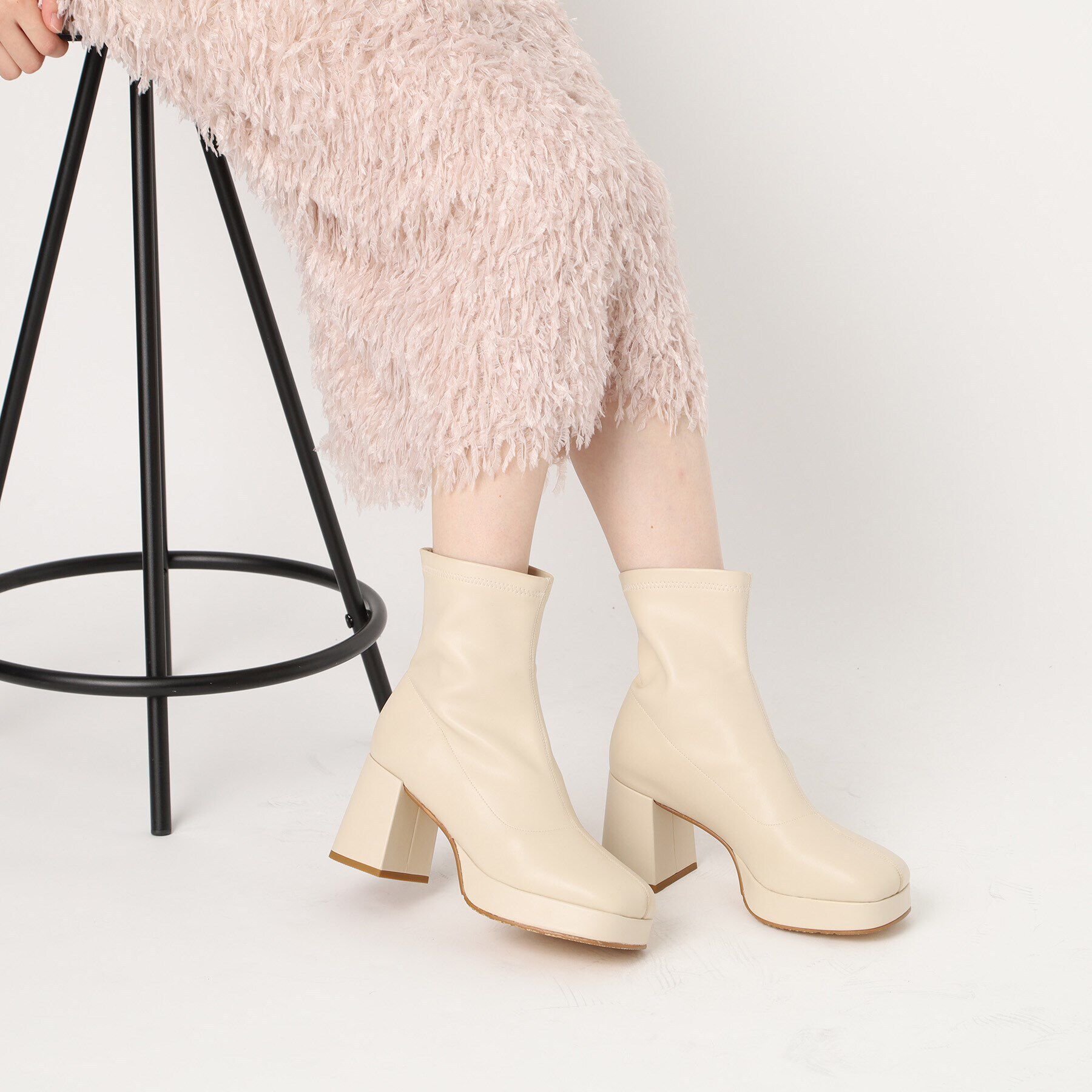 ESPERANZA「スクエアストレッチショートブーツ」|ショートブーツ|