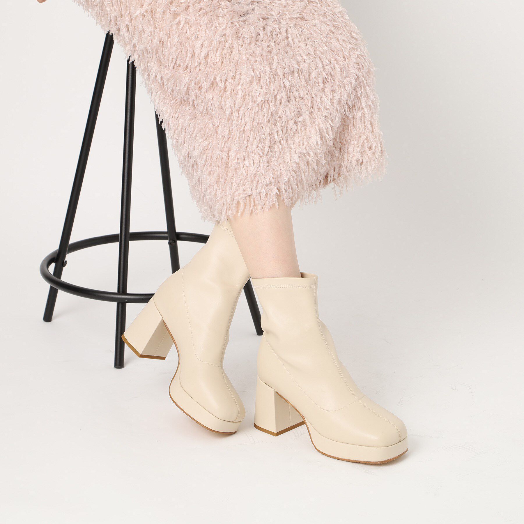 ESPERANZA「スクエアストレッチショートブーツ」|ショートブーツ|