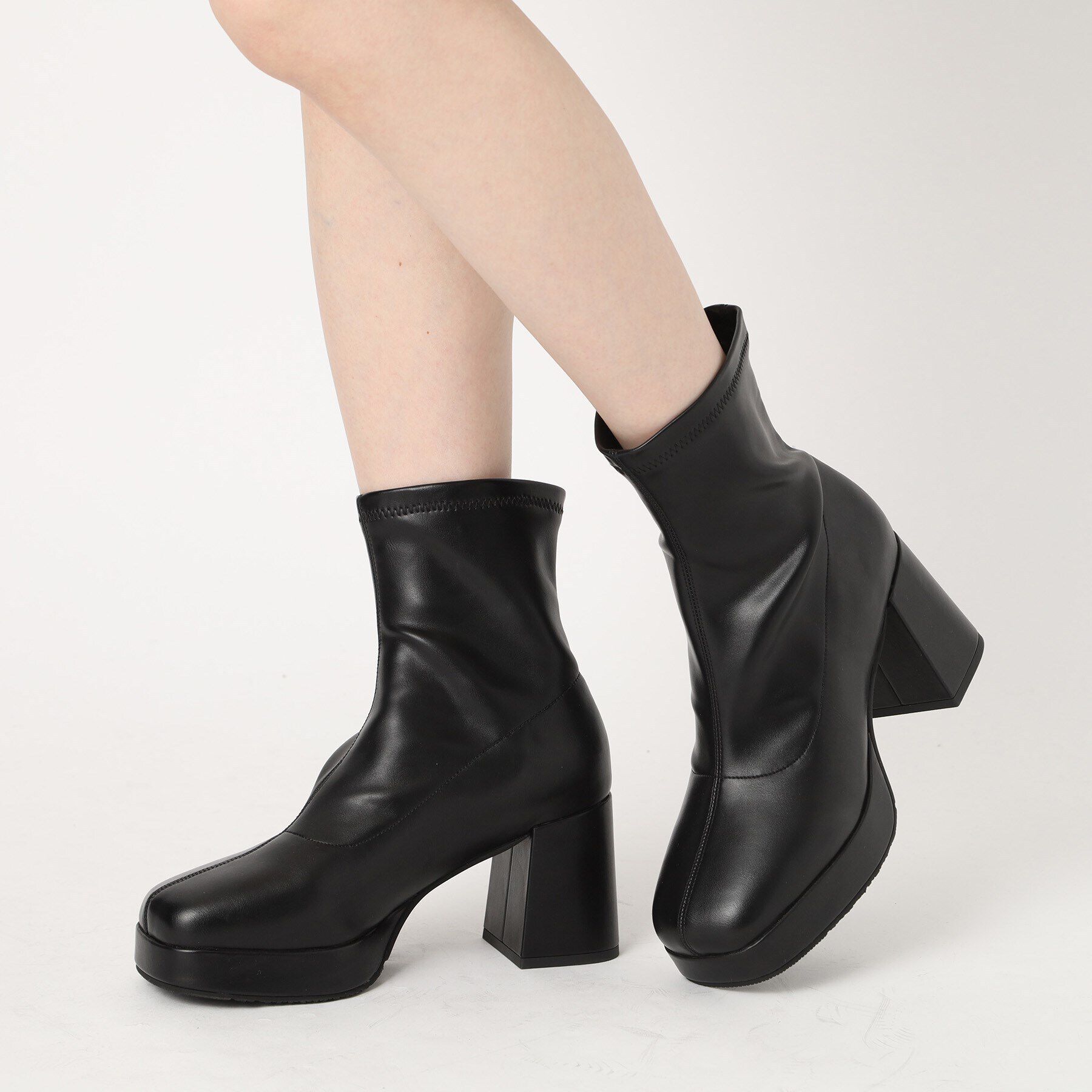 ESPERANZA「スクエアストレッチショートブーツ」|ショートブーツ|