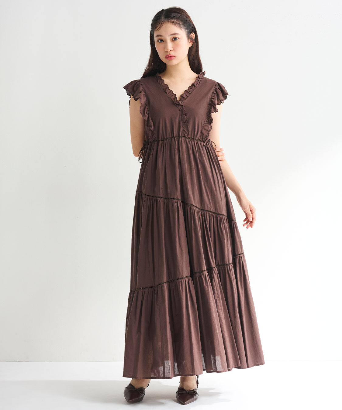 COCO DEAL「エンブロイダリーフリルティアードワンピース」|ワンピース|