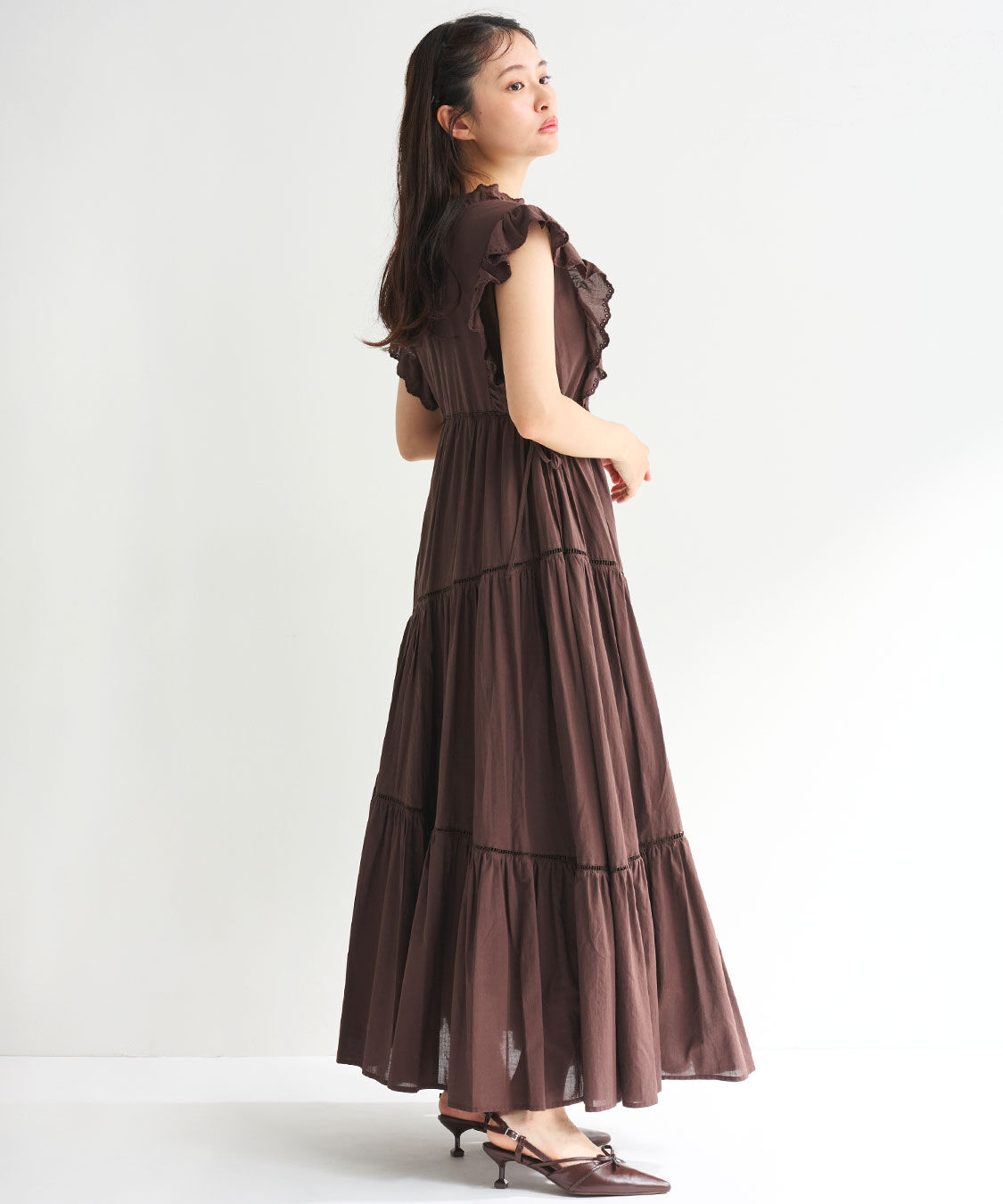 COCO DEAL「エンブロイダリーフリルティアードワンピース」|ワンピース|