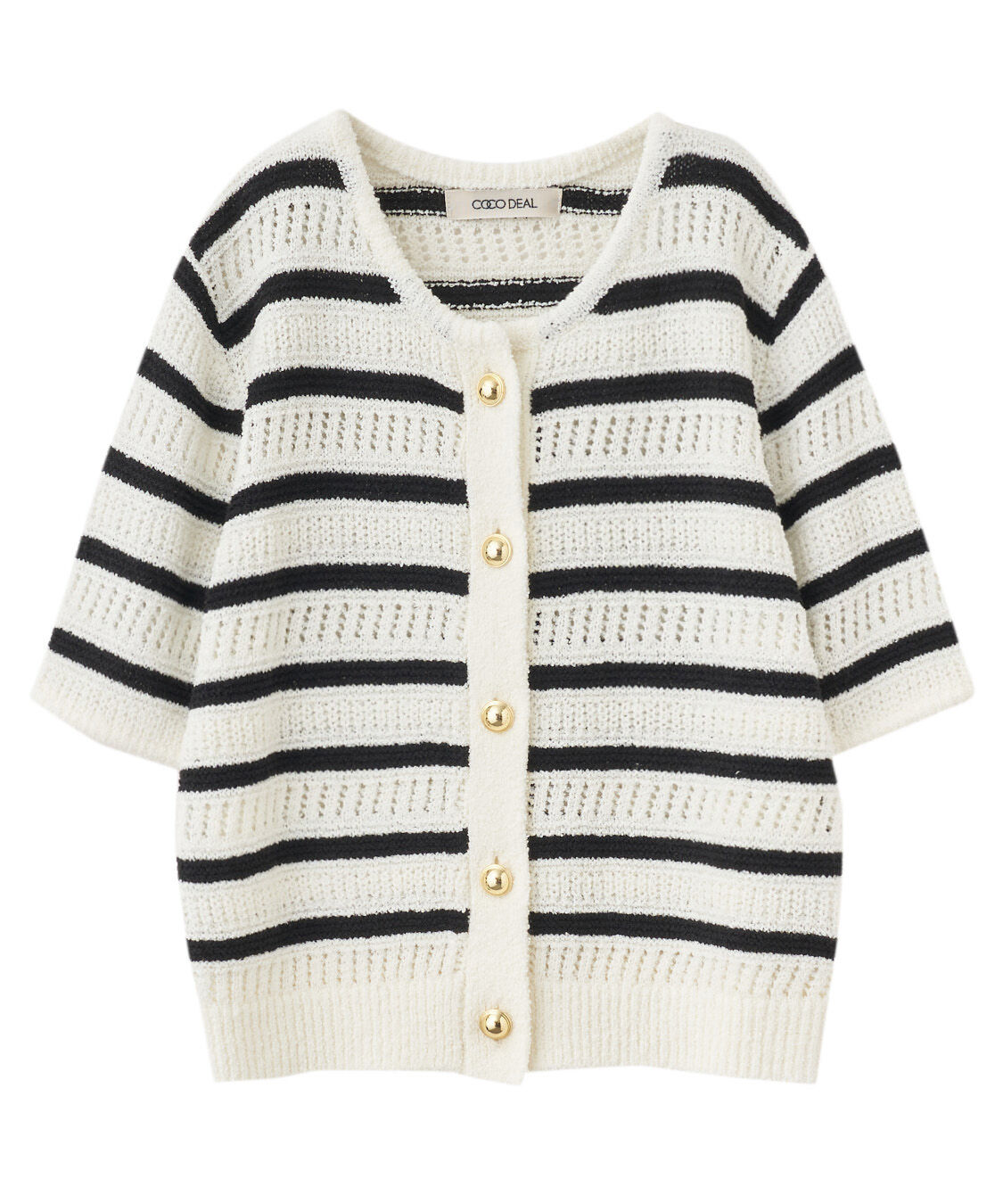 COCO DEAL「ボーダーニットカーディガン」|ニット・セーター|