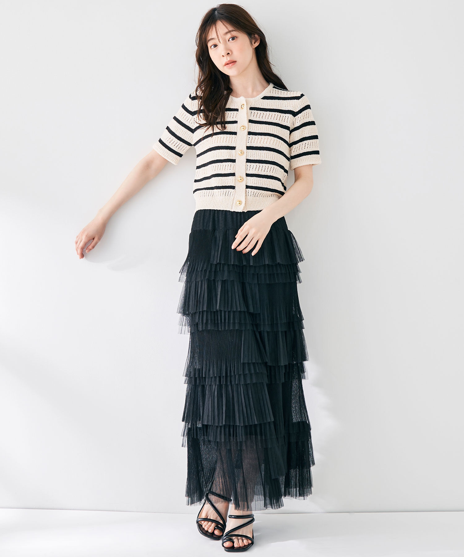 COCO DEAL「ボーダーニットカーディガン」|ニット・セーター|