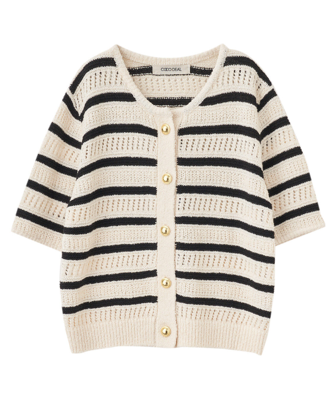 COCO DEAL「ボーダーニットカーディガン」|ニット・セーター|