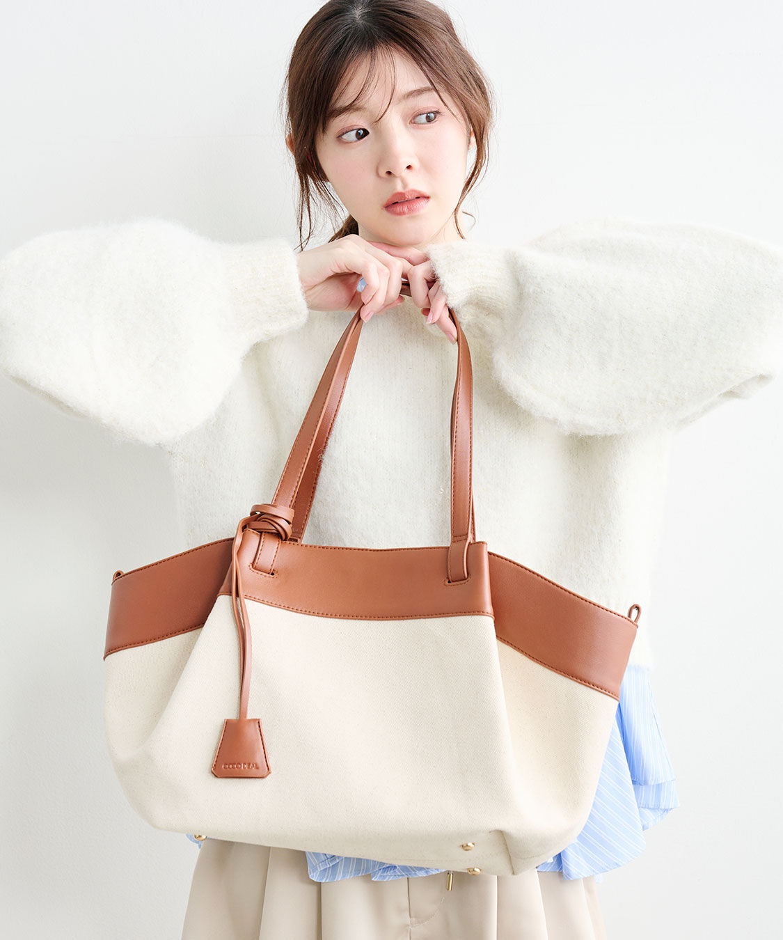 COCO DEAL「トラペーズトートバッグ」|トートバッグ|ベージュ