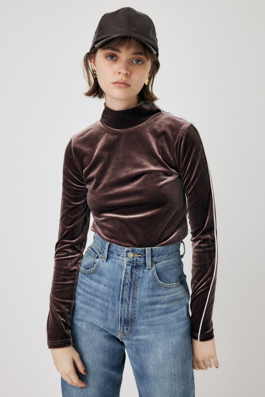 MOUSSY「HIGH NECK VELOUR トップス」|Tシャツ・カットソー|