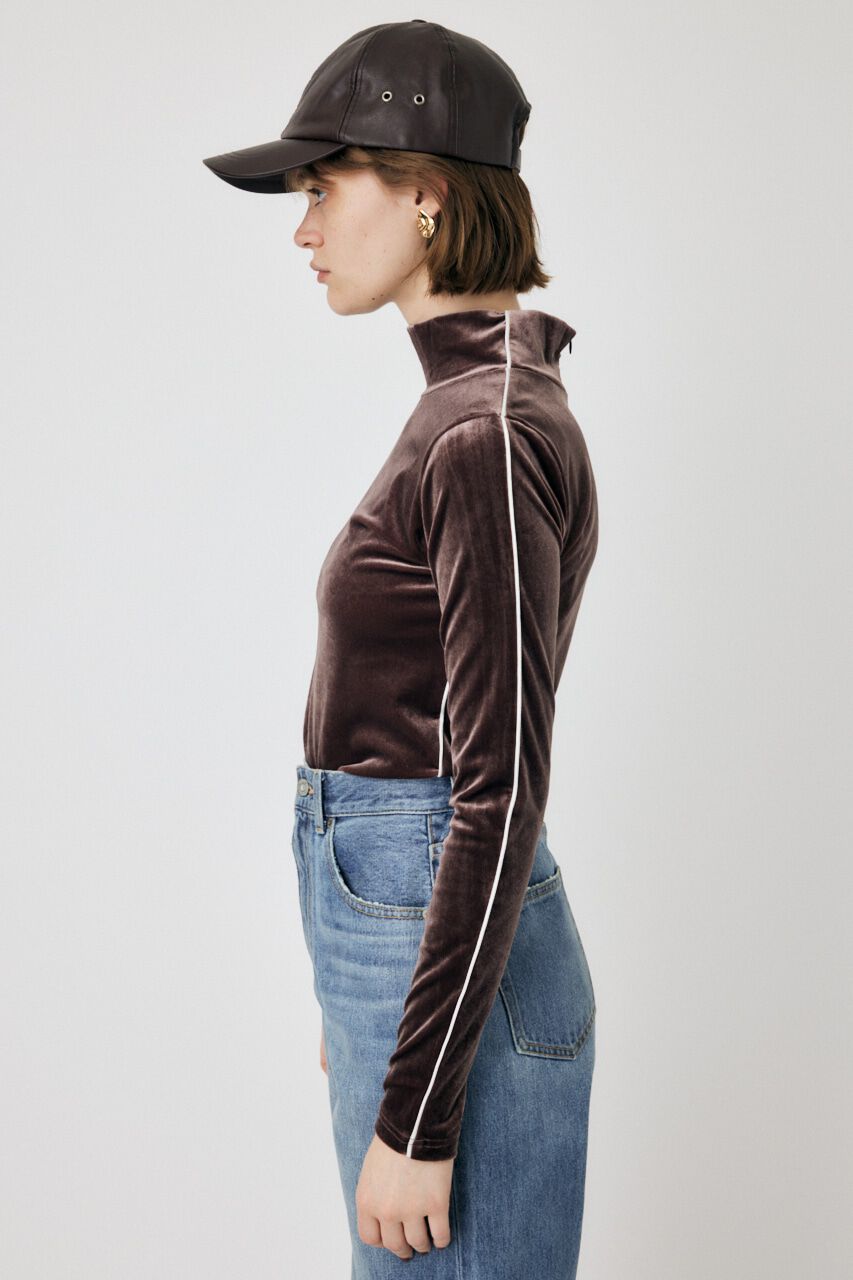 MOUSSY「HIGH NECK VELOUR トップス」|Tシャツ・カットソー|