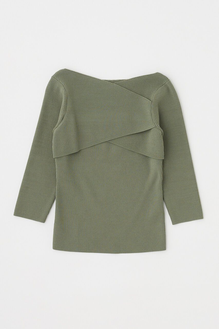 MOUSSY「CROSS OFF SHOULDER ニットトップス」|ニット・セーター|