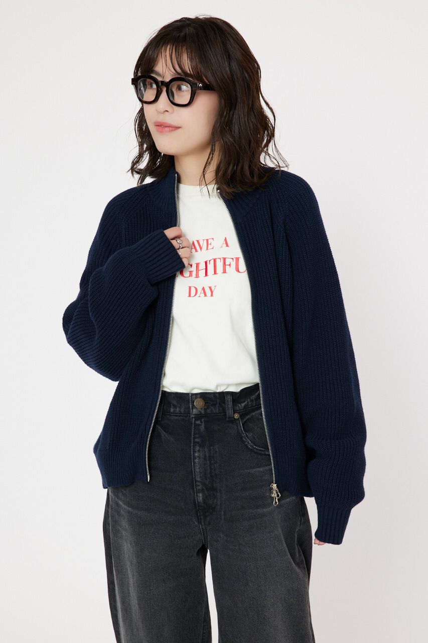 RODEO CROWNS「Wジップニットトップス」|カーディガン|NVY