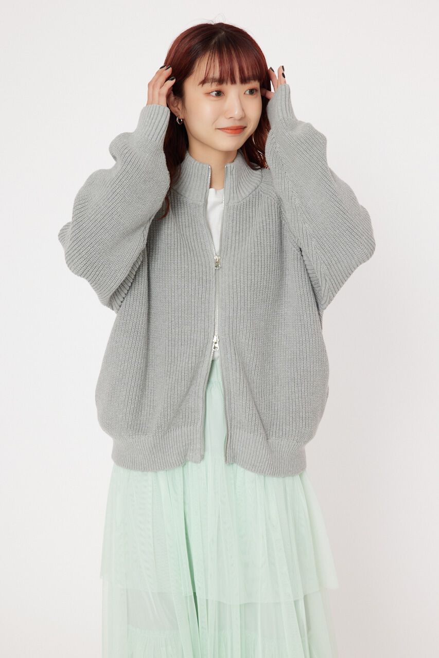 RODEO CROWNS「Wジップニットトップス」|カーディガン|T.GRY