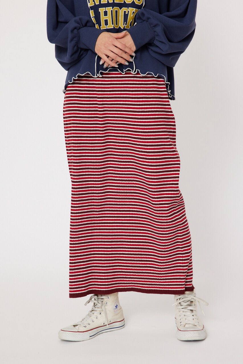 RODEO CROWNS「ボーダーリブニット スカート」|スカート|柄RED5