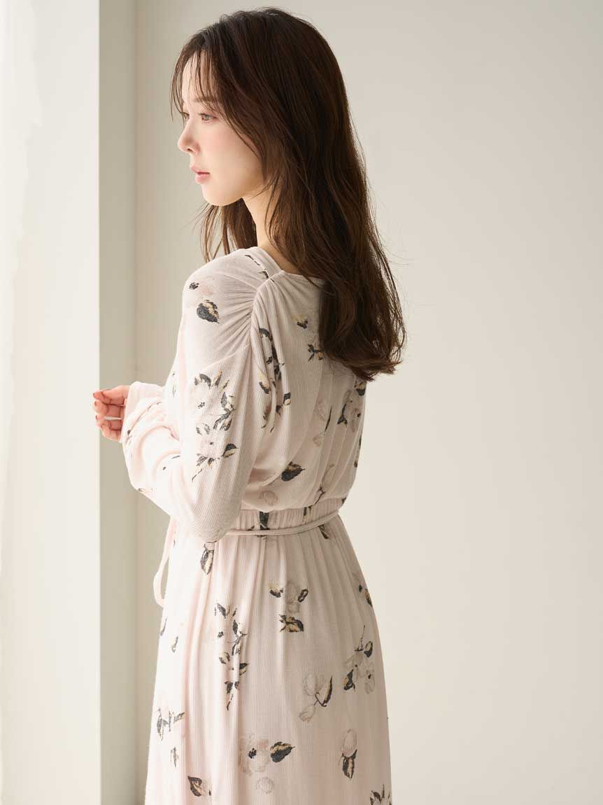 SNIDEL HOME「プリントカシュクールワンピース」|ルームウェア|
