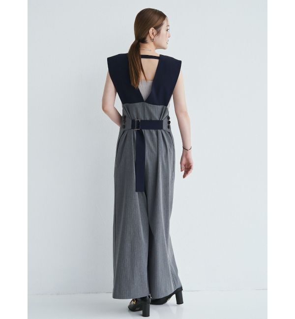 ELENDEEK「【FUJIKO&times;ELENDEEK】BICOLOR COMBINAISON」|オールインワン|グレー