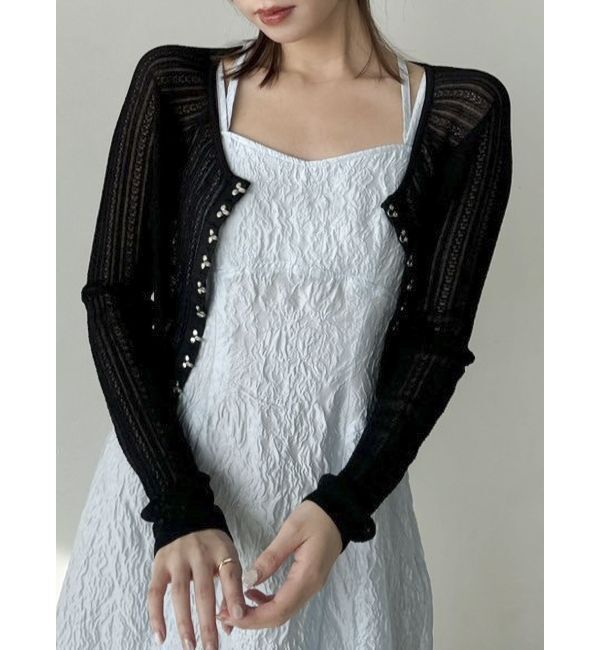 dazzlin「レースホックショートカーデ」|カーディガン|