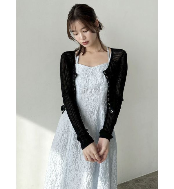dazzlin「レースホックショートカーデ」|カーディガン|
