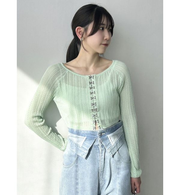 dazzlin「レースホックショートカーデ」|カーディガン|