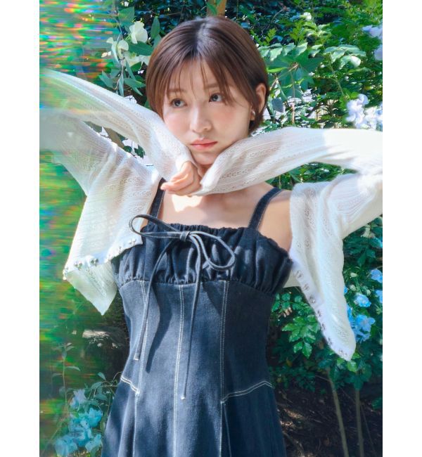 dazzlin「レースホックショートカーデ」|カーディガン|