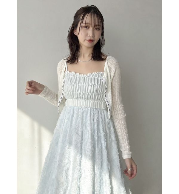 dazzlin「レースホックショートカーデ」|カーディガン|