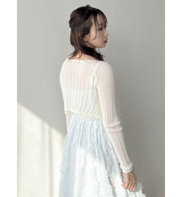 dazzlin「レースホックショートカーデ」|カーディガン|