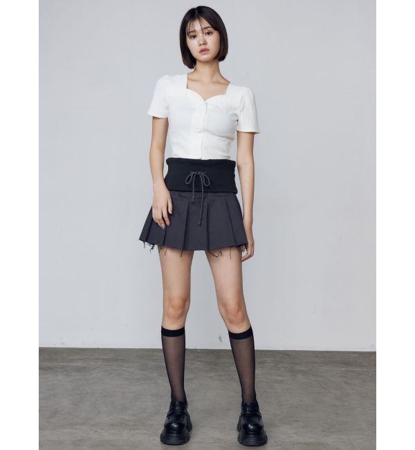 EMODA「フロントボタンショートリブトップ」|Tシャツ・カットソー|