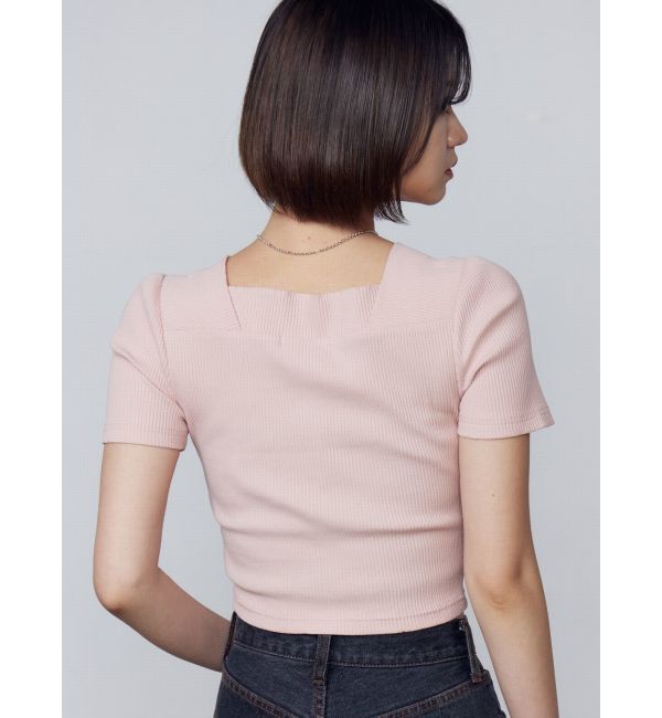 EMODA「フロントボタンショートリブトップ」|Tシャツ・カットソー|