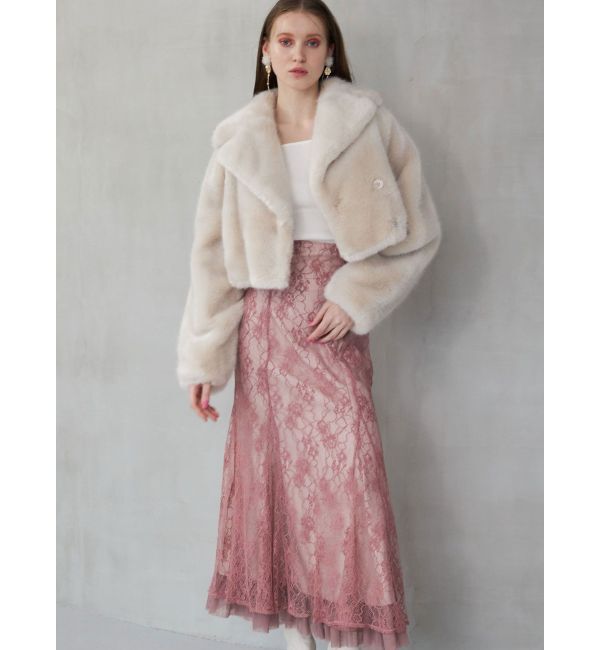 MERCURYDUO「2WAYフォールドラッフルロングスリーブニット」|ニット・セーター|