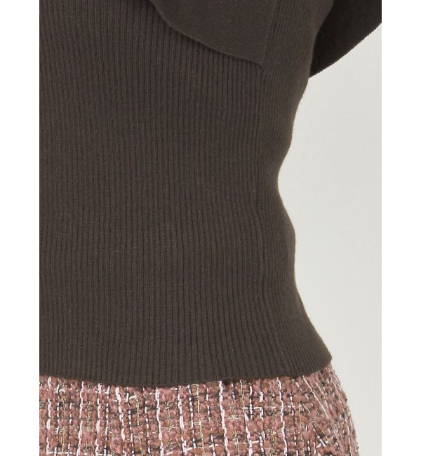 MERCURYDUO「2WAYフォールドラッフルロングスリーブニット」|ニット・セーター|