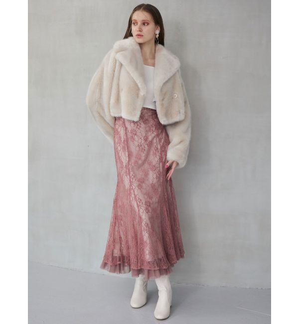 MERCURYDUO「2WAYフォールドラッフルロングスリーブニット」|ニット・セーター|