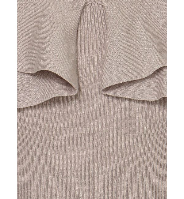 MERCURYDUO「2WAYフォールドラッフルロングスリーブニット」|ニット・セーター|