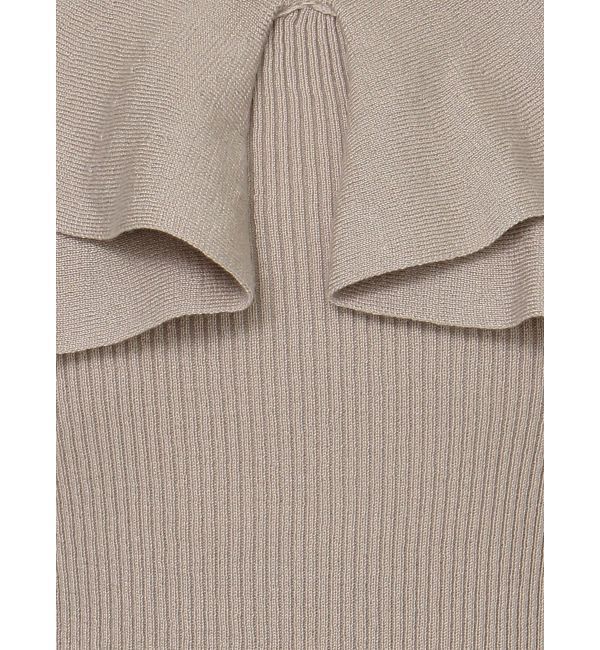 MERCURYDUO「2WAYフォールドラッフルロングスリーブニット」|ニット・セーター|