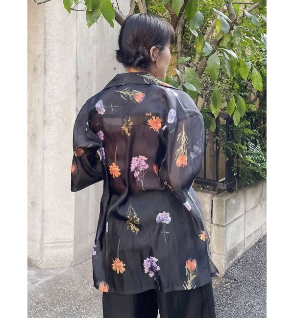 MURUA「フラワーシアーオープンカラーシャツ【WEB限定】」|シャツ・ブラウス|