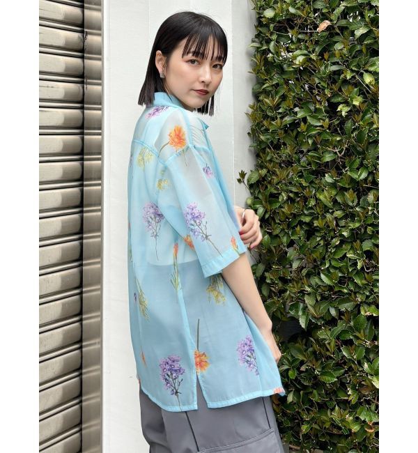MURUA「フラワーシアーオープンカラーシャツ【WEB限定】」|シャツ・ブラウス|