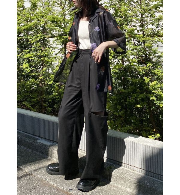 MURUA「フラワーシアーオープンカラーシャツ【WEB限定】」|シャツ・ブラウス|