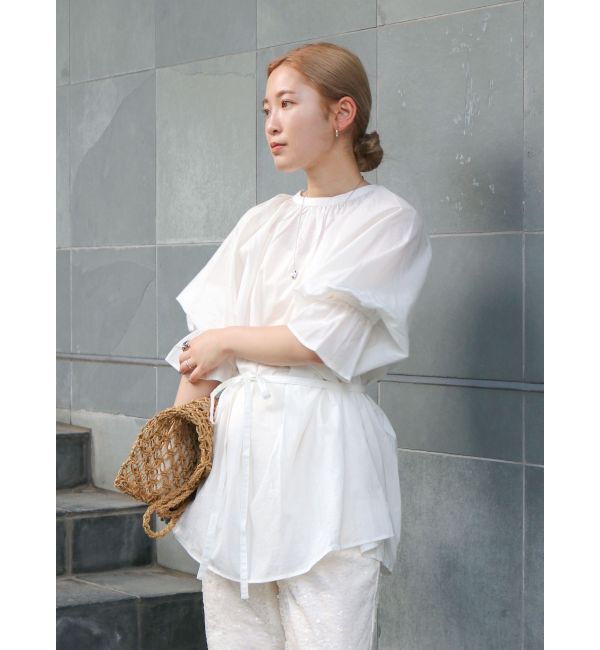 Ungrid「ハーフスリーブボリュームブラウス」|シャツ・ブラウス|オフホワイト