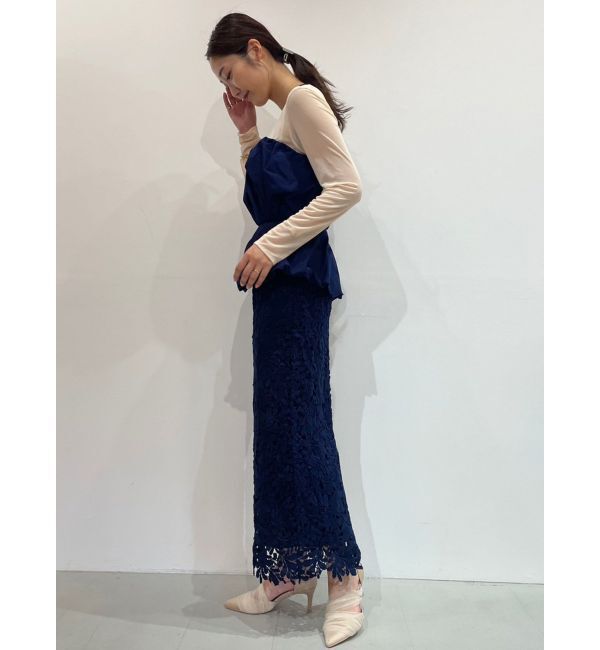 LAGUNAMOON「LADYフォルムペプラムレースドレス」|ドレス|