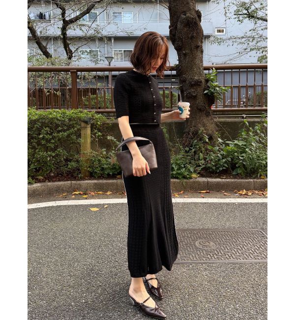 LAGUNAMOON「バイカラーサイドラインレースニットセットアップ」|ワンピース|