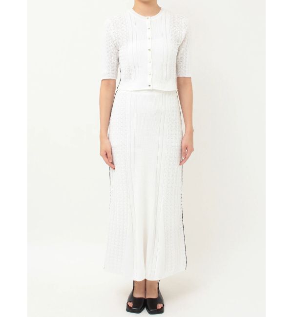 LAGUNAMOON「バイカラーサイドラインレースニットセットアップ」|ワンピース|