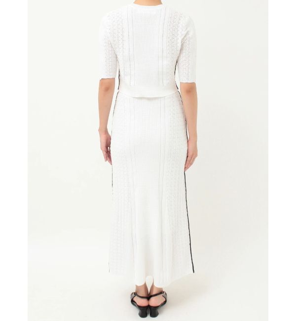 LAGUNAMOON「バイカラーサイドラインレースニットセットアップ」|ワンピース|