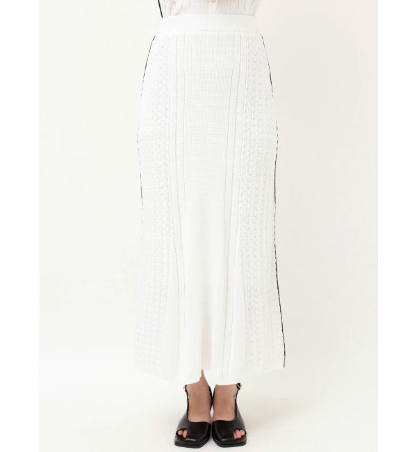 LAGUNAMOON「バイカラーサイドラインレースニットセットアップ」|ワンピース|