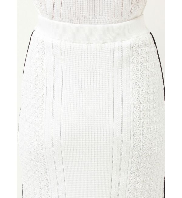 LAGUNAMOON「バイカラーサイドラインレースニットセットアップ」|ワンピース|