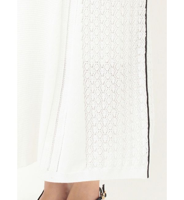 LAGUNAMOON「バイカラーサイドラインレースニットセットアップ」|ワンピース|