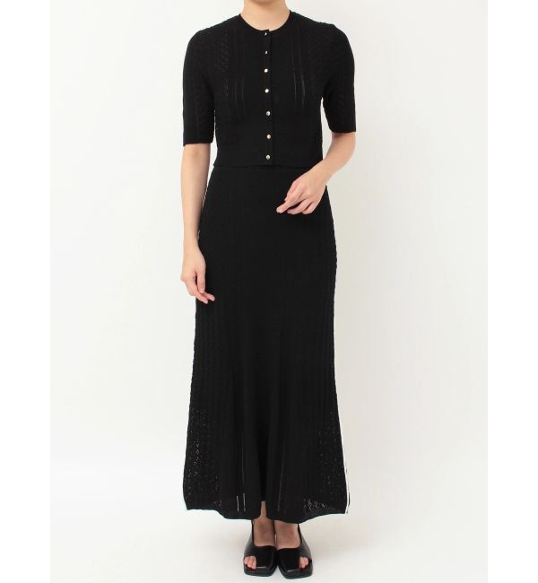 LAGUNAMOON「バイカラーサイドラインレースニットセットアップ」|ワンピース|